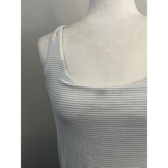Lululemon Athletica Free To Be Tank Top Built In Bra Size 4 White Striped - Picture 3 of 10